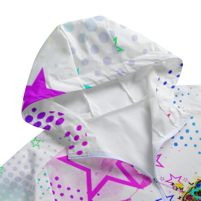 Preview: Leichte Regenjacke Hazel – Popart Hundemotiv, 100 % Polyester, Unisex, Staffordshire, AmStaff, Staff, Pitbull, Pit, SOKA, Listenhund